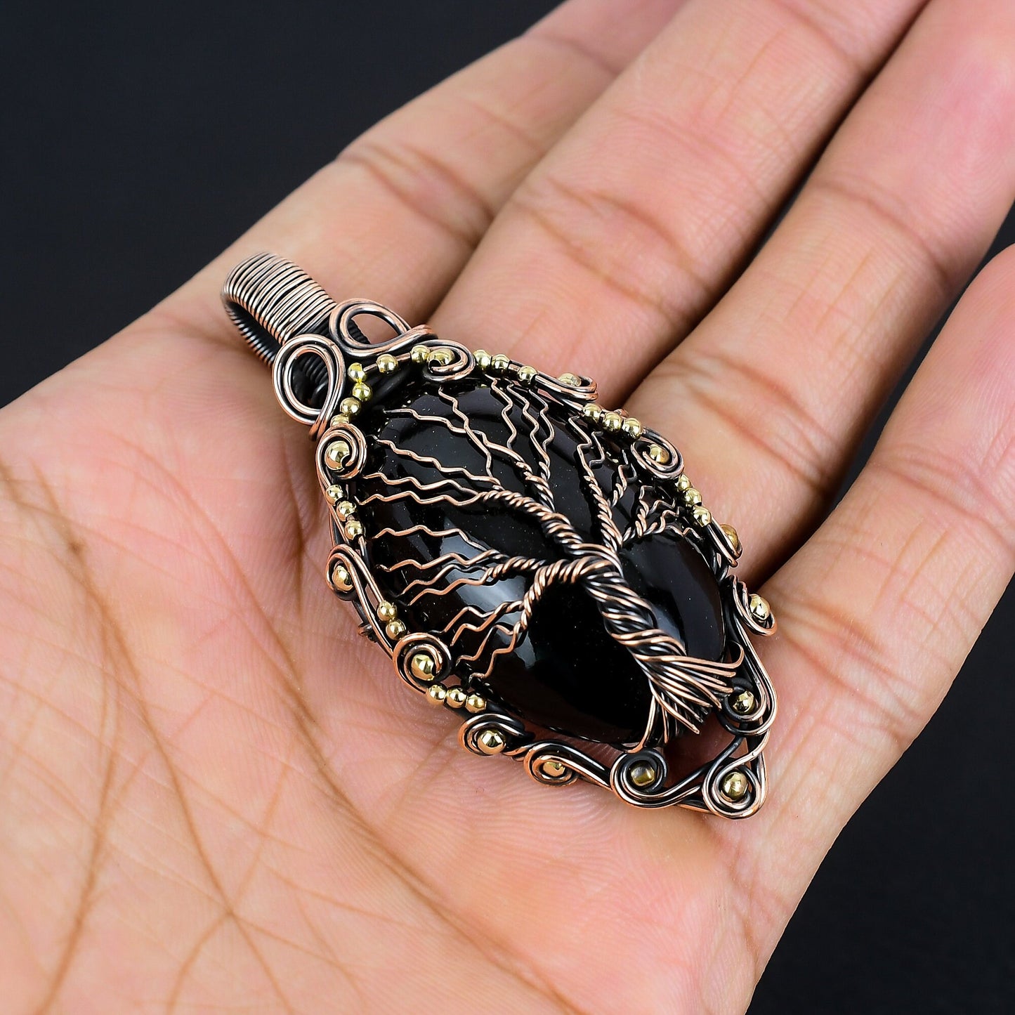 Black Obsidian Gemstone Pendant