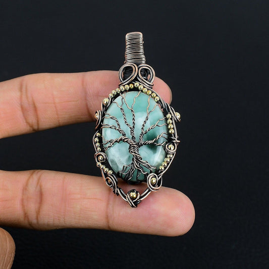 Blue Hemimorphite Gemstone Pendant