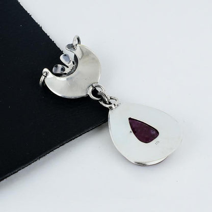 Sterling Silver Pink Ruby Pendant