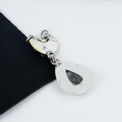 Rainbow Moonstone Silver Pendant