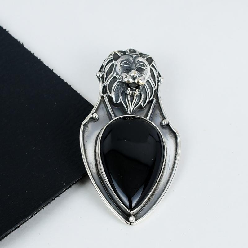 Black Onyx Gemstone Pendant