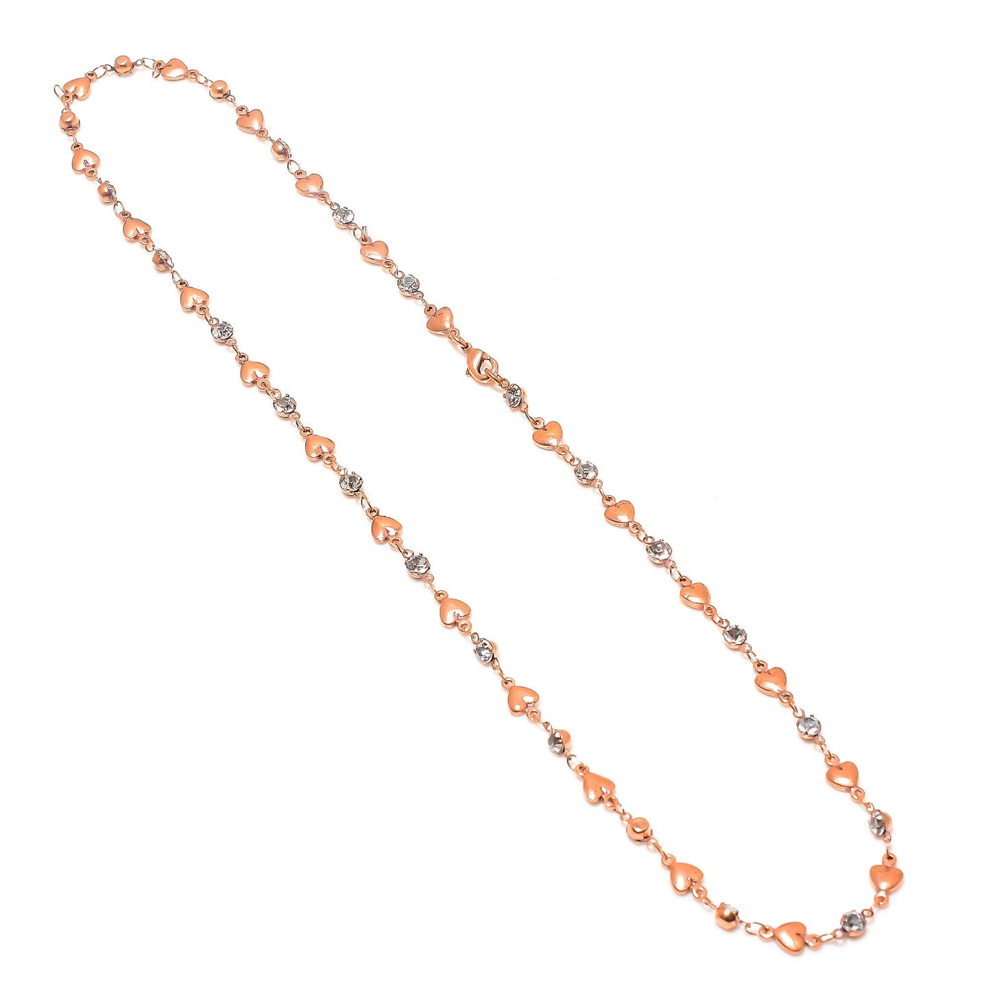 Copper CZ Heart Gemstone Necklace