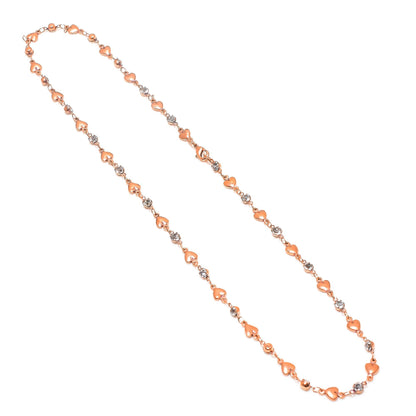Copper CZ Heart Gemstone Necklace