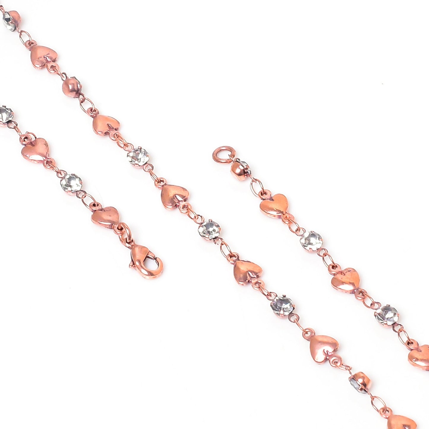 Copper CZ Heart Gemstone Necklace