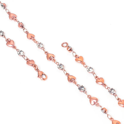 Copper CZ Heart Gemstone Necklace