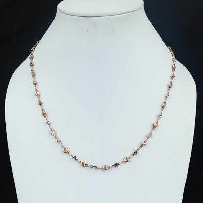 Copper CZ Heart Gemstone Necklace