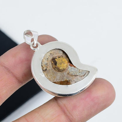 Brown Ammonite Gemstone Pendant
