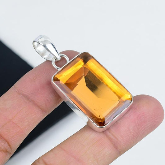 Yellow Citrine Gemstone Pendant