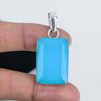 Blue Chalcedony Gemstone Pendant