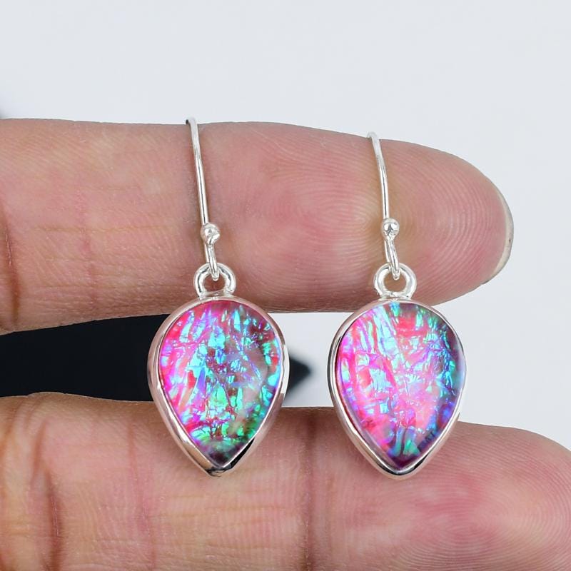 Blue Opal Gemstone Earrings