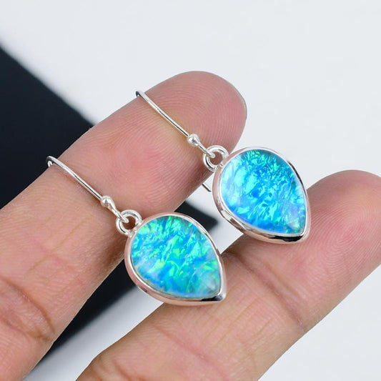 Multicolor Australian Opal Gemstone Earrings
