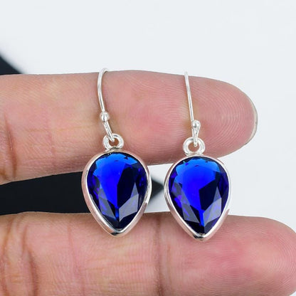 Blue Sapphire Gemstone Earrings