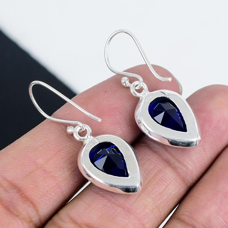 Blue Sapphire Gemstone Earrings
