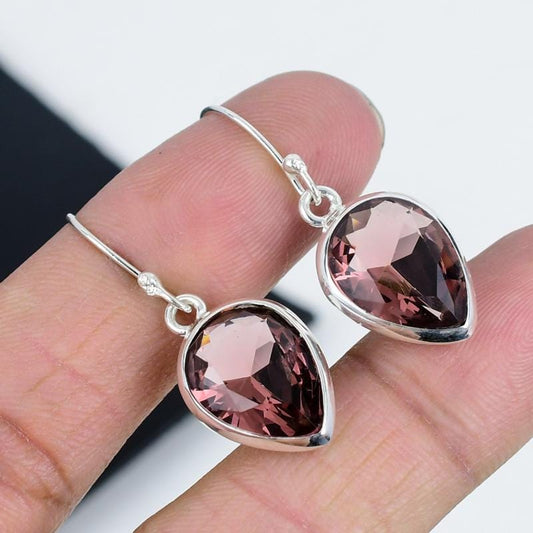 Pink Amethyst Gemstone Earrings