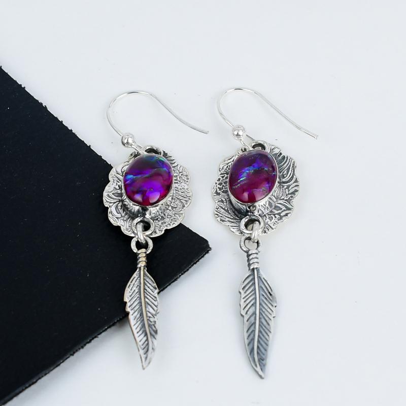 Blue Opal Gemstone Earrings
