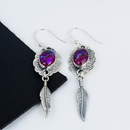 Blue Opal Gemstone Earrings