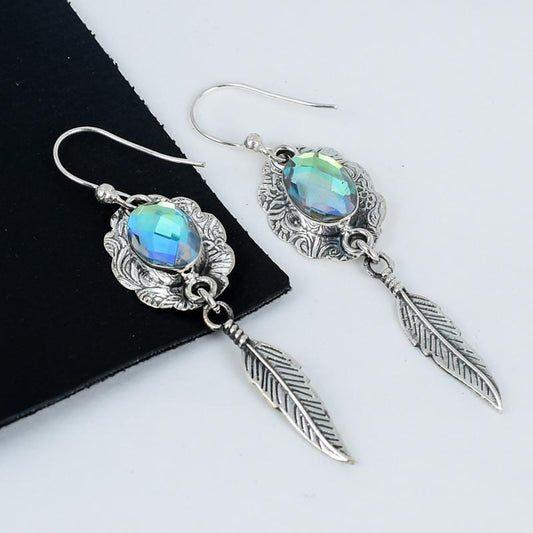 Rainbow Mystic Topaz Gemstone Earrings