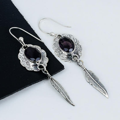Purple Amethyst Sterling Silver Earrings