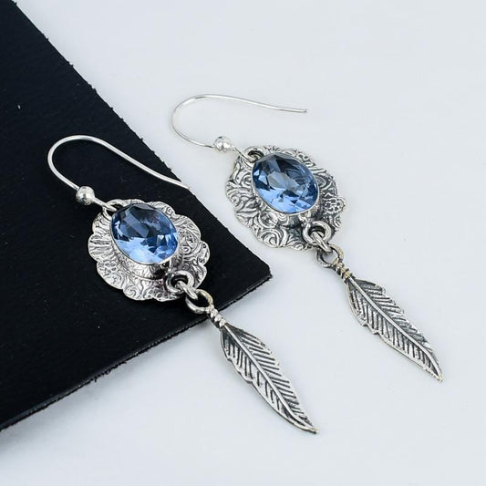 Blue Tanzanite Gemstone Earrings