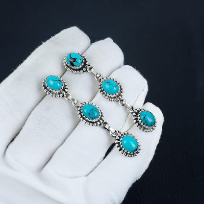 Turquoise Gemstone Sterling Silver Earrings