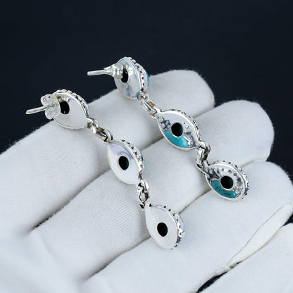 Turquoise Gemstone Sterling Silver Earrings
