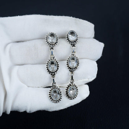 White Topaz Sterling Silver Earrings