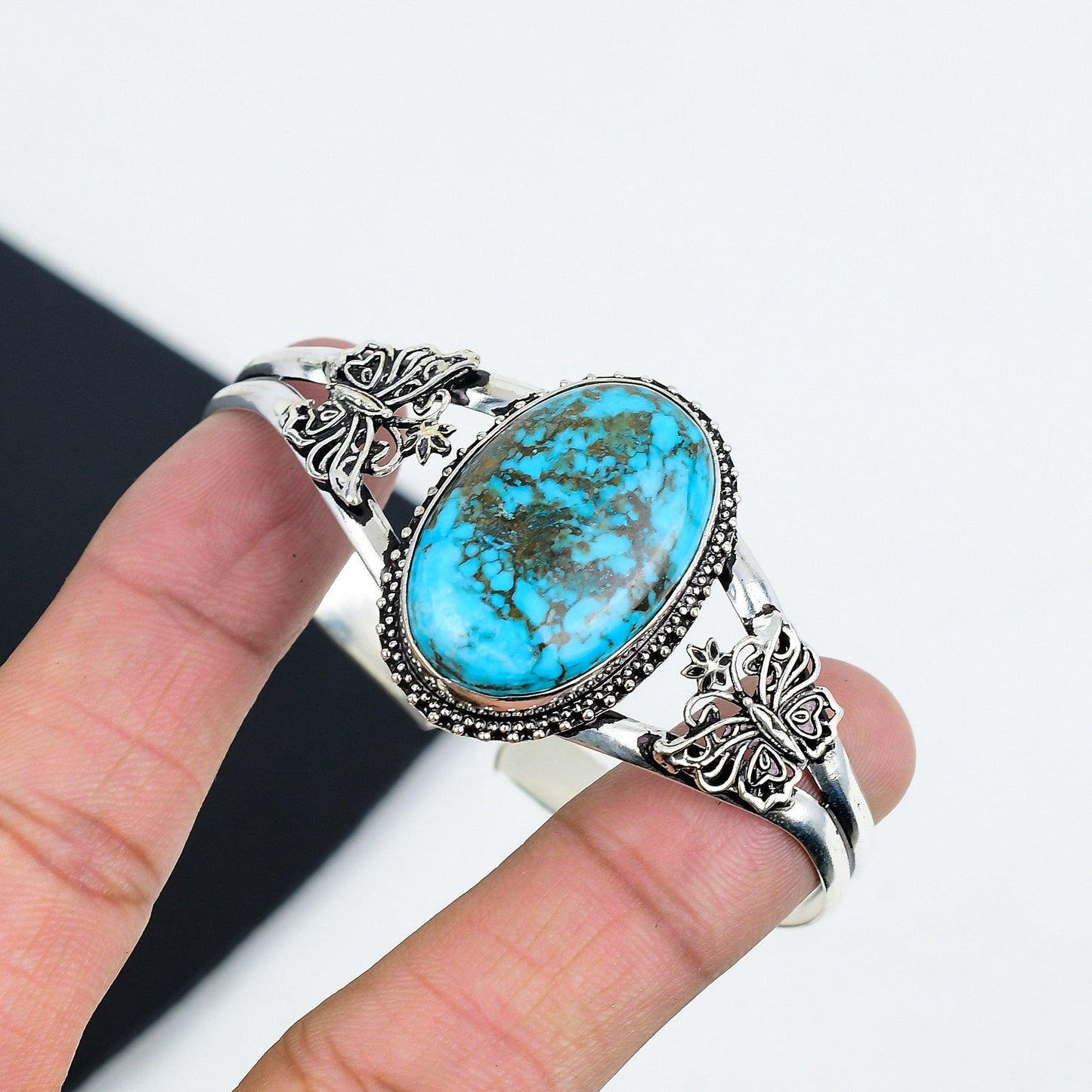 Tibetan Turquoise Silver Cuff Bracelet