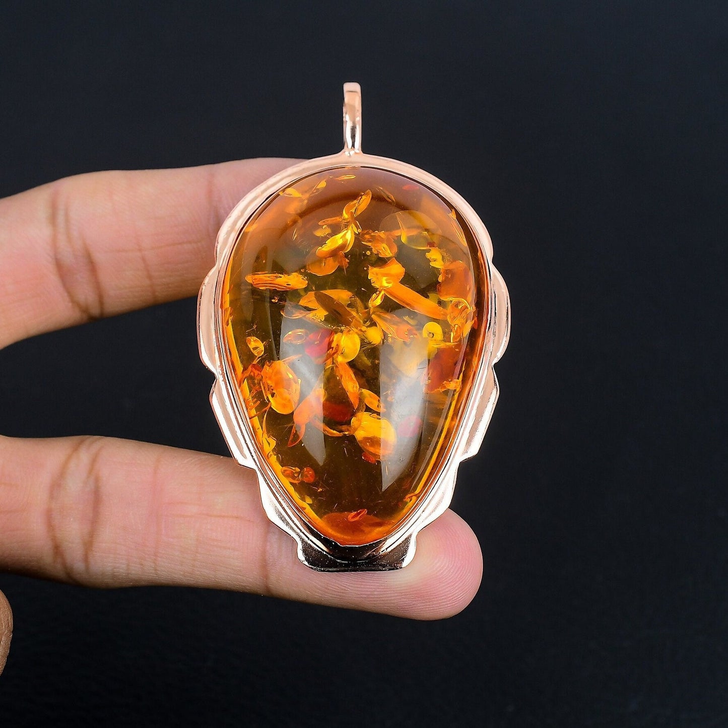 Golden Amber Gemstone Pendant