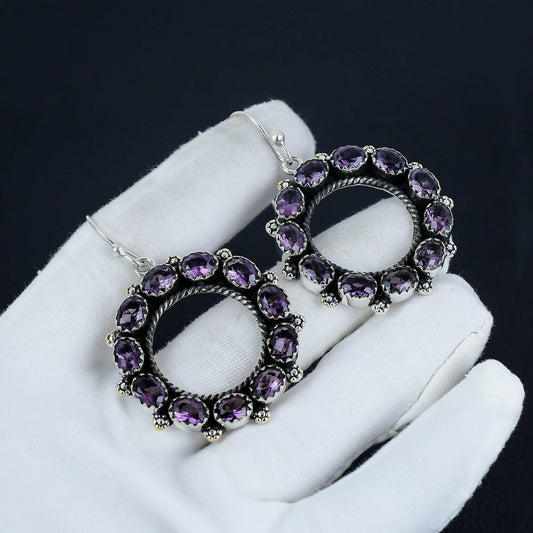 Purple Amethyst Gemstone Earrings