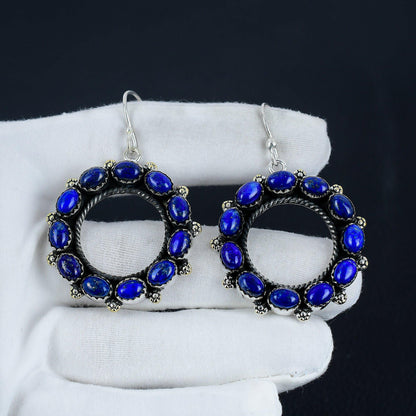Blue Lapis Lazuli Gemstone Earrings