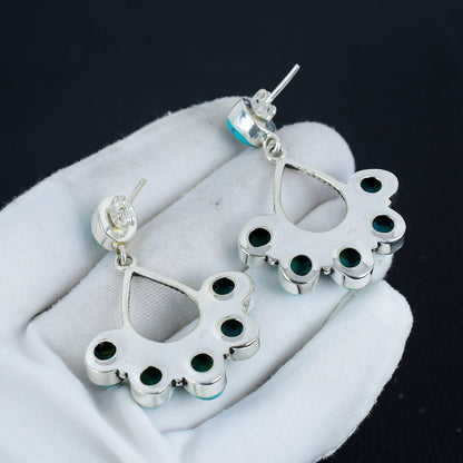 Turquoise Sterling Silver Boho Earrings