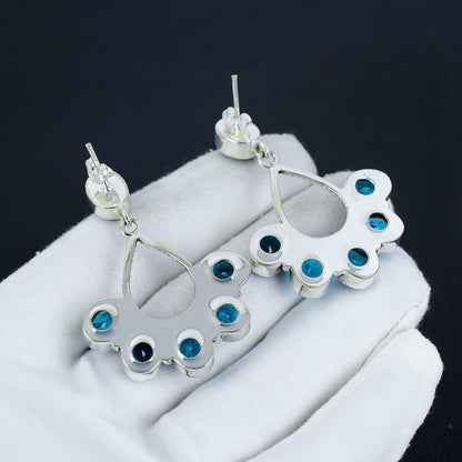 Swiss Blue Topaz Gemstone Earrings