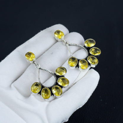 Yellow Citrine Gemstone Earrings