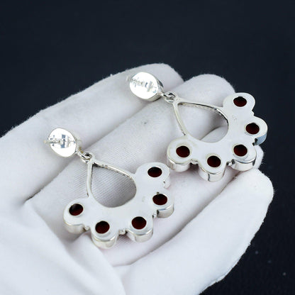 Red Coral Gemstone Earrings