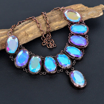 Pink Mystic Topaz Gemstone Necklace
