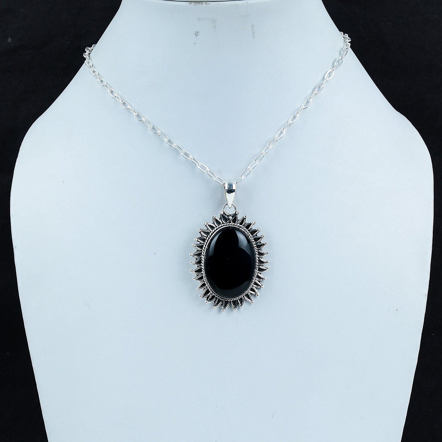 Black Onyx Gemstone Pendant