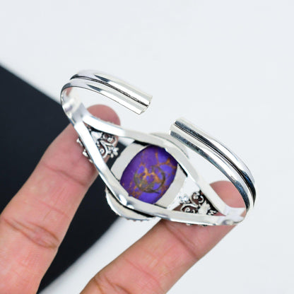 Purple Copper Turquoise Gemstone Bangle