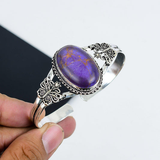 Purple Copper Turquoise Gemstone Bangle