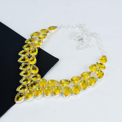 Yellow Citrine Gemstone Necklace