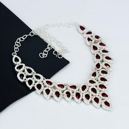 Red Garnet Gemstone Necklace