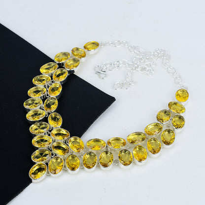 Yellow Citrine Gemstone Necklace