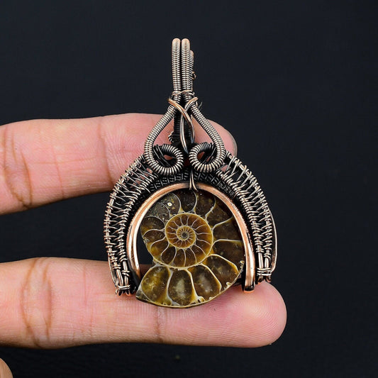Brown Ammonite Gemstone Pendant