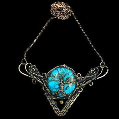 Blue Turquoise Gemstone Necklace