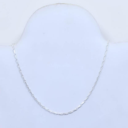 Silver Gemstone Paperclip Chain Necklace