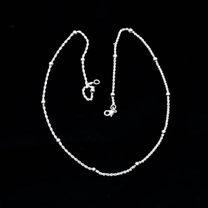 Silver Gemstone Rope Chain