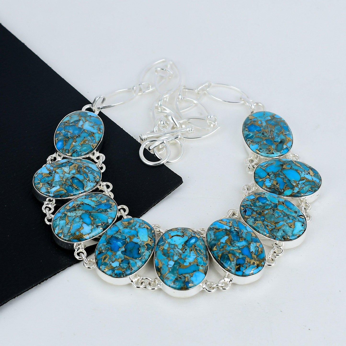 Blue Copper Turquoise Gemstone Necklace