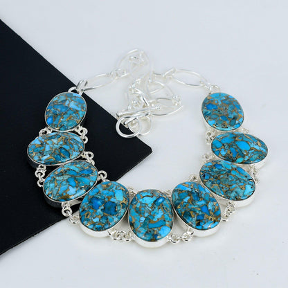 Blue Copper Turquoise Gemstone Necklace