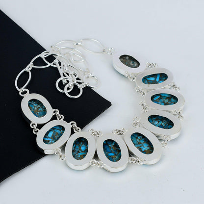 Blue Copper Turquoise Gemstone Necklace