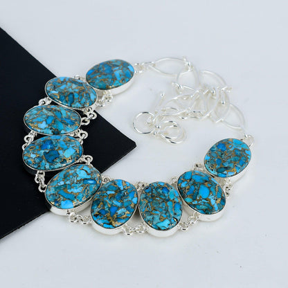 Blue Copper Turquoise Gemstone Necklace