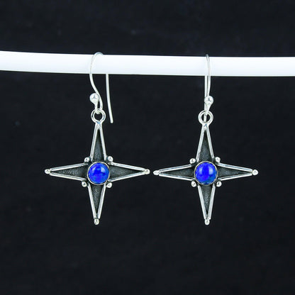 Blue Lapis Lazuli Gemstone Earrings